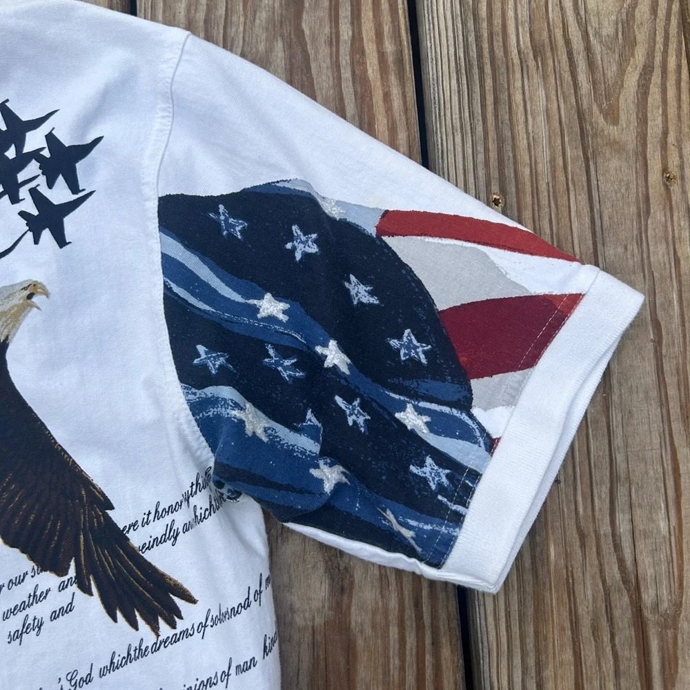 American Summer Polo Mens‎ Large All Over Print American Eagle Constitution USA - Picture 4 of 14